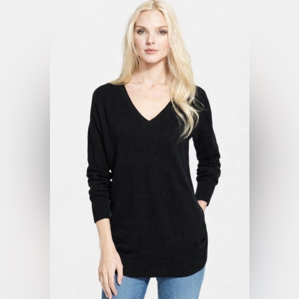 Equipment Femme 100% Cashmere Black Reversible Sweater Dress Tunic XS